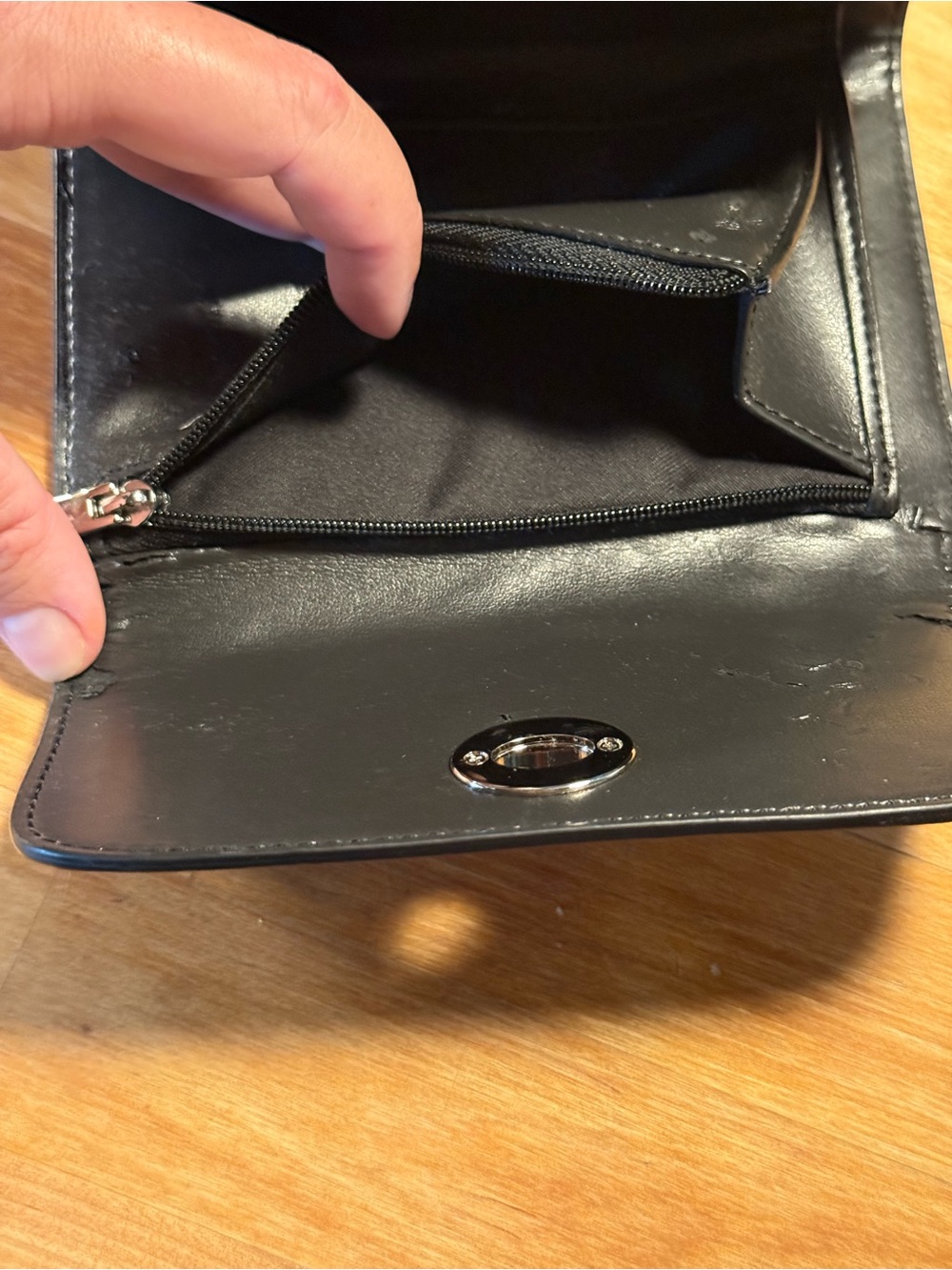 Coach Black Croc-Embossed Turn-Lock Wallet - Picture 5 of 8